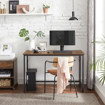 Birou Industrial Vasagle, 120x60x75 cm, otel/PAL, maro/negru imagine