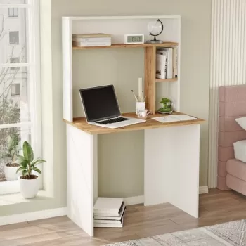 Birou, Locelso, BR2-AW, 90x148.6x51.6 cm, Pin Atlantic / Alb imagine