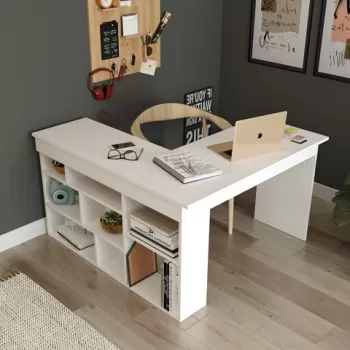 Birou, Locelso, CT5, 129x72x120 cm, Alb imagine