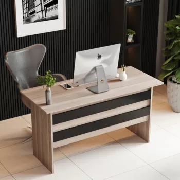 Birou, Locelso, Vario A, 140x73.8x60 cm, Stejar / Negru imagine