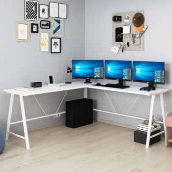 Birou, Minerva, Team L, 180x76x60 cm, PAL, Alb imagine