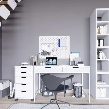 Birou, Miwood, Duru Set 1600-49, Alb imagine