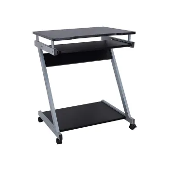 Birou mobil cu suport tastatura, Z-Shaped Vasagle, 60x48x73 cm, PAL/otel, negru imagine