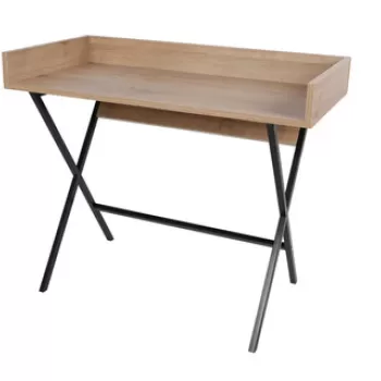 Birou, Mod Design, Miguel, 100x50x89 cm, Stejar / Negru imagine