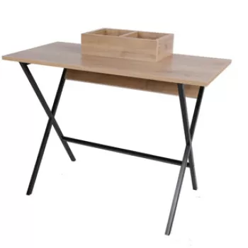 Birou, Mod Design, Venedik, 100x50x89 cm, Stejar / Negru imagine