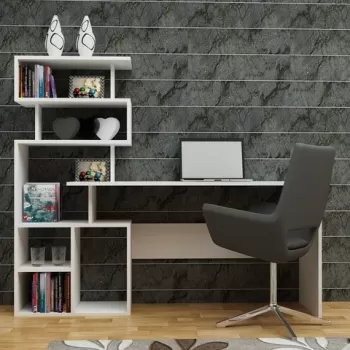 Birou Next, Decorotika, 160x40x135 cm, alb imagine