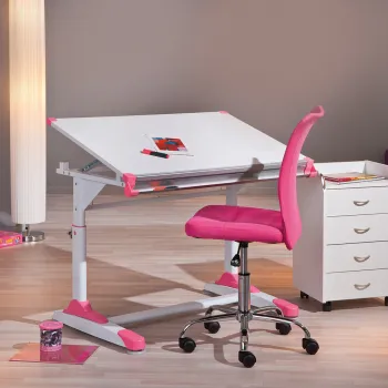 Birou pentru copii 2Colorido, Inter Link, 101x70.5x69.5-85 cm, metal/MDF, multicolor imagine