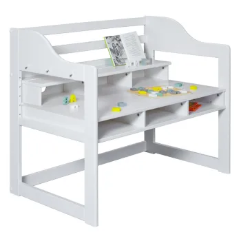 Birou pentru copii Kids Learning, Inter Link, 112x68x91 cm, lemn, alb imagine