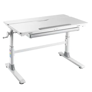 Birou pentru copii reglabil pe inaltime Frederik, Inter Link, 100x60x56-76 cm, metal, alb imagine