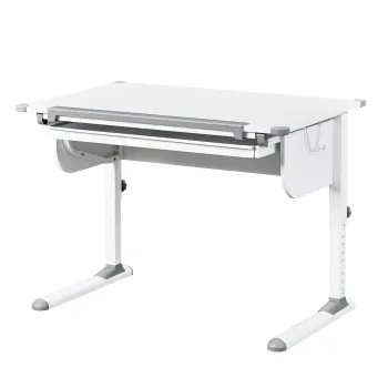 Birou pentru copii Studare, Inter Link, 110x68x55-78 cm, MDF, alb/gri imagine
