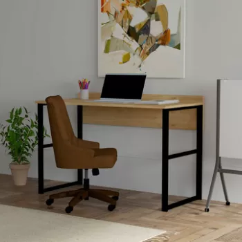 Birou, Puqa Design, Deha, 120x75x60 cm, PAL, Safir / Negru imagine