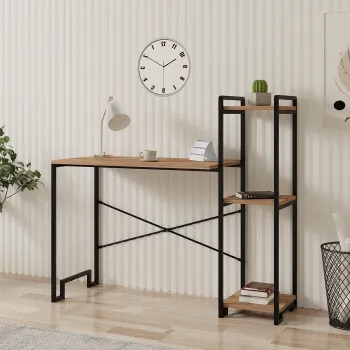 Birou, Puqa Design, Home, 45x120x108 cm, PAL, Pin Atlantic / Negru imagine