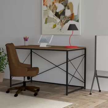 Birou, Puqa Design, Work, 121x72x60 cm, PAL, Nuc / Negru imagine