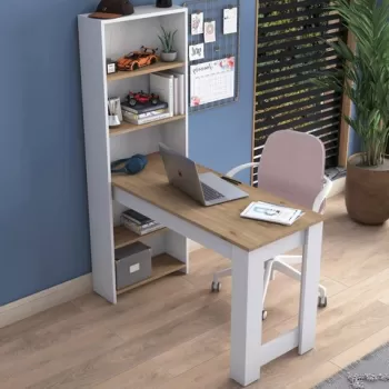 Birou, Rani, HA106, 120x153.6x53.8 cm, PAL, Alb / Nuc imagine