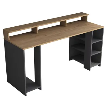 Birou, Rani, HA110, 160x89.5x55 cm, PAL, Nuc / Antracit imagine