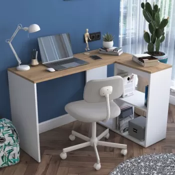 Birou, Rani, HA113, 120x74.8x50 cm, PAL, Stejar / Alb imagine