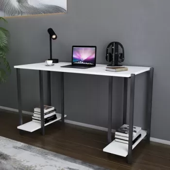 Birou, Retricy, Academy, 125.2x60x73.8 cm, PAL, Alb negru imagine