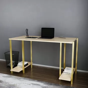 Birou, Retricy, Academy, 125.2x60x73.8 cm, PAL, Aur / Stejar imagine