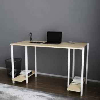 Birou, Retricy, Academy, 125.2x60x73.8 cm, PAL, Stejar alb imagine