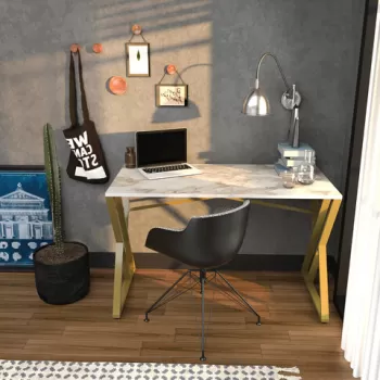 Birou, Retricy, Gyza, 120x60x75 cm, PAL, Aur alb imagine