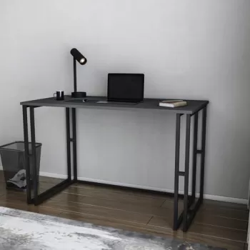 Birou, Retricy, Kane, 120x60x74.8 cm, PAL, Negru / Antracit imagine