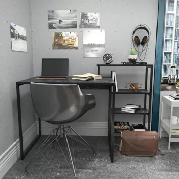 Birou, Retricy, Rino, 133x60x76.8 cm, PAL, Negru imagine