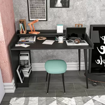 Birou, Retricy, Vanessa, 121.8x59x88.3 cm, PAL, Negru imagine