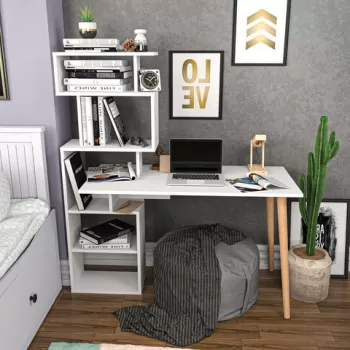 Birou, Retricy, Vina, 133x55x146.4 cm, PAL, Alb imagine