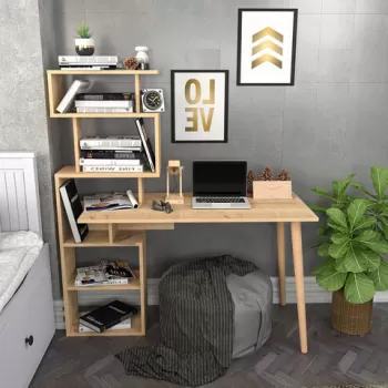 Birou, Retricy, Vina, 133x55x146.4 cm, PAL, Stejar imagine