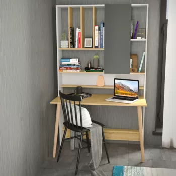 Birou, Retricy, Wood, 120x60x196.6 cm, PAL, Stejar alb imagine