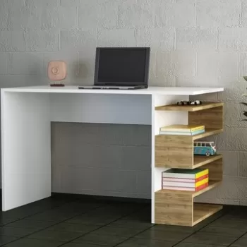 Birou Snake, Woody Fashion, 120x60x75 cm, alb/maro imagine