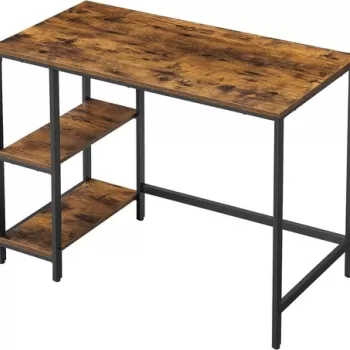 Birou, Vasagle, 100x50x75 cm, PAL/otel, maro rustic imagine