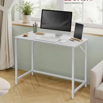 Birou, Vasagle, Maple Cloud White, 100x50x76 cm, PAL/otel, alb nor imagine