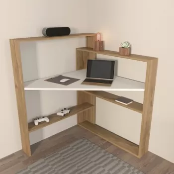 Birou, Zena Home, Kelly, 93.6x114 cm, PAL, Nuc / Alb imagine