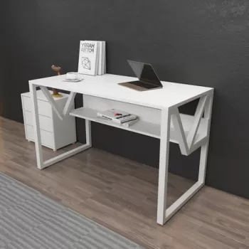 Birou, Zena Home, Lona, 120x72.8x60 cm, PAL, Alb imagine