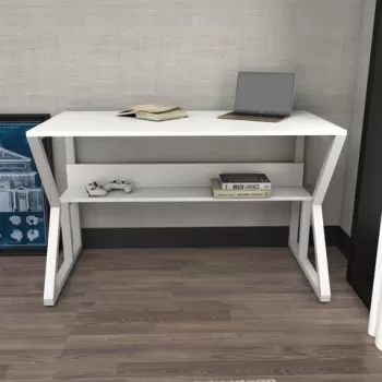 Birou, Zena Home, Wake, 120x72.8x60 cm, PAL, Alb imagine