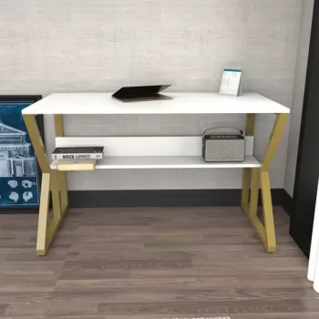 Birou, Zena Home, Wake, 120x72.8x60 cm, PAL, Aur alb imagine