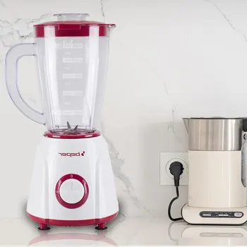 Blender de masa Beper, 17.5x18.5x37 cm, 400W, 1.5L, plastic/inox, alb/rosu imagine