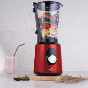 Blender de masa Berlinger Haus, Burgundy, 1000W, 1.5 L, inox/sticla/plastic, rosu/transparent imagine