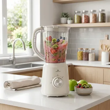 Blender de masa Blaumann, Blaumann Cream, 500W, 1.5 L, plastic/inox, crem/transparent imagine