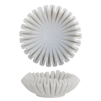 Bol decorativ, Bloomingville, Harmonia, 17.5x6 cm, marmura, alb imagine
