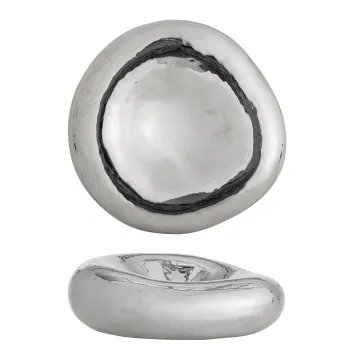Bol decorativ, Bloomingville, Shine, 18x6 cm, ceramica, argintiu imagine