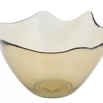 Bol decorativ, Leaf Bordeaux, Mauro Ferretti, 30x18 cm, sticla reciclata imagine