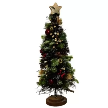 Brad artificial cu decoratiuni Forest, Decoris, H45 cm, MDF, verde imagine