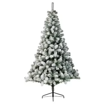 Brad de Craciun cu zapada artificiala Imperial, Everlands, H150 cm, verde/alb imagine