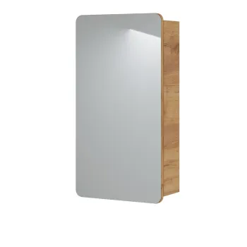 Cabinet cu oglinda si 1 usa, Aruba White, Comad, 40x16x75 cm, PAL laminat, stejar craft gold imagine