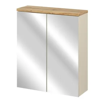 Cabinet cu oglinda si 2 usi, Bali Cashmere, Comad, 60x20x70 cm, PAL laminat, casmir mat imagine