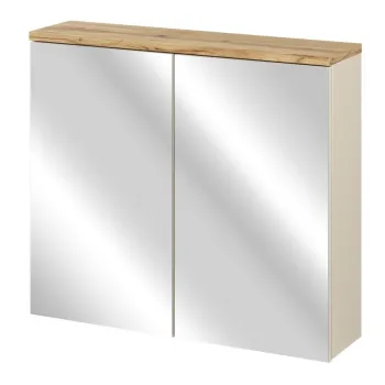 Cabinet cu oglinda si 2 usi, Bali Cashmere, Comad, 80x20x70 cm, PAL laminat, casmir mat imagine