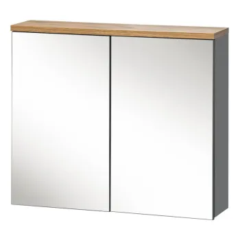 Cabinet cu oglinda si 2 usi, Bali Grafit, Comad, 60x20x70 cm, PAL laminat, gri imagine