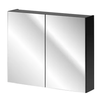 Cabinet cu oglinda si 2 usi, Santa Fe Black, Comad, 80x17x65 cm, PAL laminat, negru mat imagine